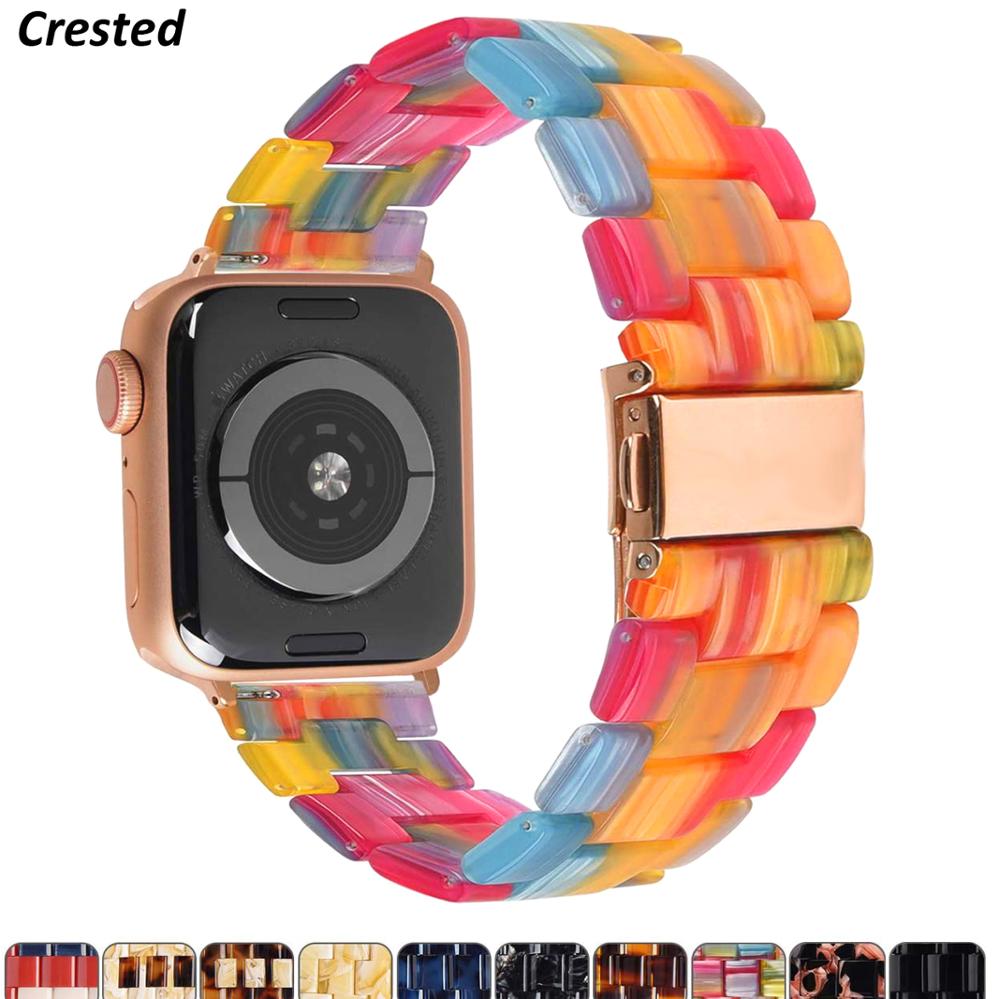 

Ремешок из смолы для Apple, ремешок для часов 44 мм, 40 мм, 42 мм, 40 мм, роскошный ремешок для часов Accessoreis, браслет iWatch series 3, 4, 5 se 6, ремешок