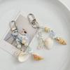 Seashell Bag Charm Blue Color Keychain Pendant Versatile Phone Lanyard  For Women