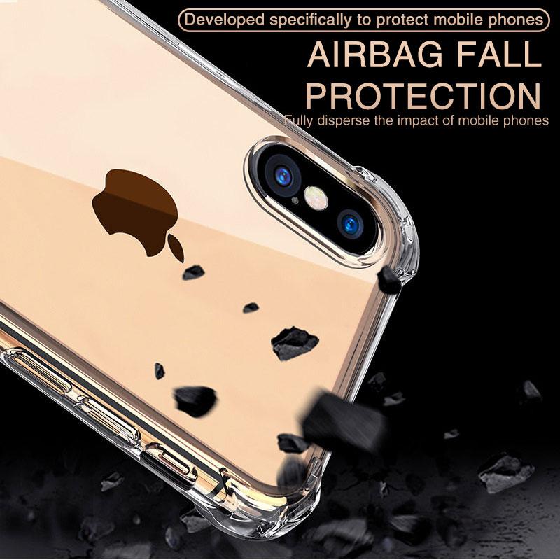 Transparent Shockproof Case For iPhone X Xr Xs Max Case 11 12 13 14 Pro Max 8 7 6s Plus SE  Silicone Case