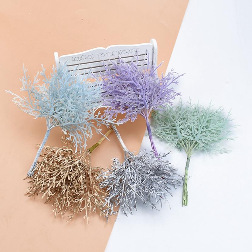 4/8pcs Artificial Plants Christmas Tree Leaves Vase Home Room Decor Wedding Party Bridal Accessories Clearance Diy Gifts Plastic