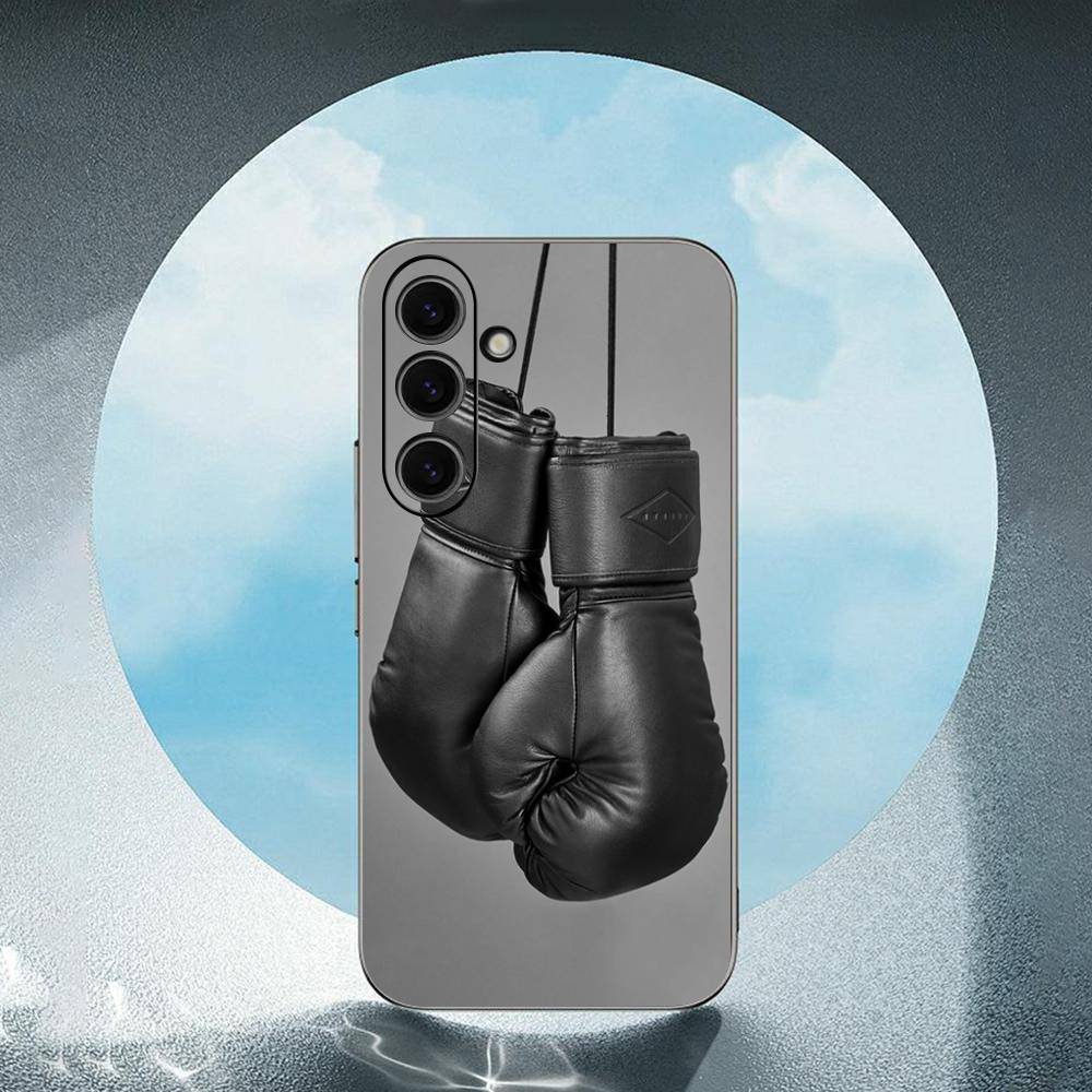Boxing Gloves Luxury Black Phone Case For Samsung Galaxy S23 S24 S25 Ultra S22 Plus S21