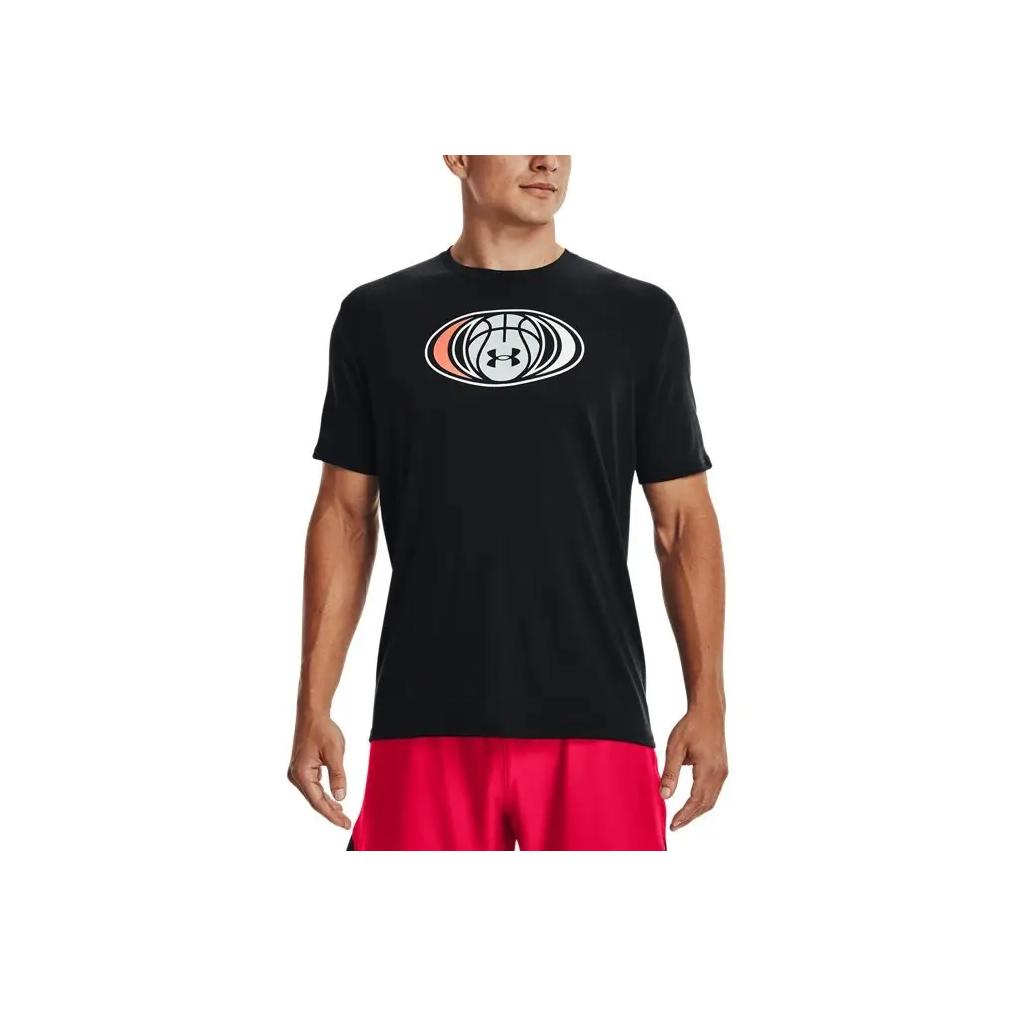 Under Armour Basketball Graphic Print Short Sleeve T-Shirt Men Tops Black 1370230-001