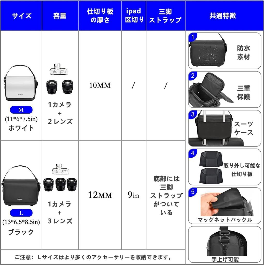 Cwatcun Camera Shoulder Waterproof Camera Case for Large Lightweight Bag, Stylish, Nikon, Canon, Sony, DSLR, SLR, Capacity, Unisex, Fashionable,