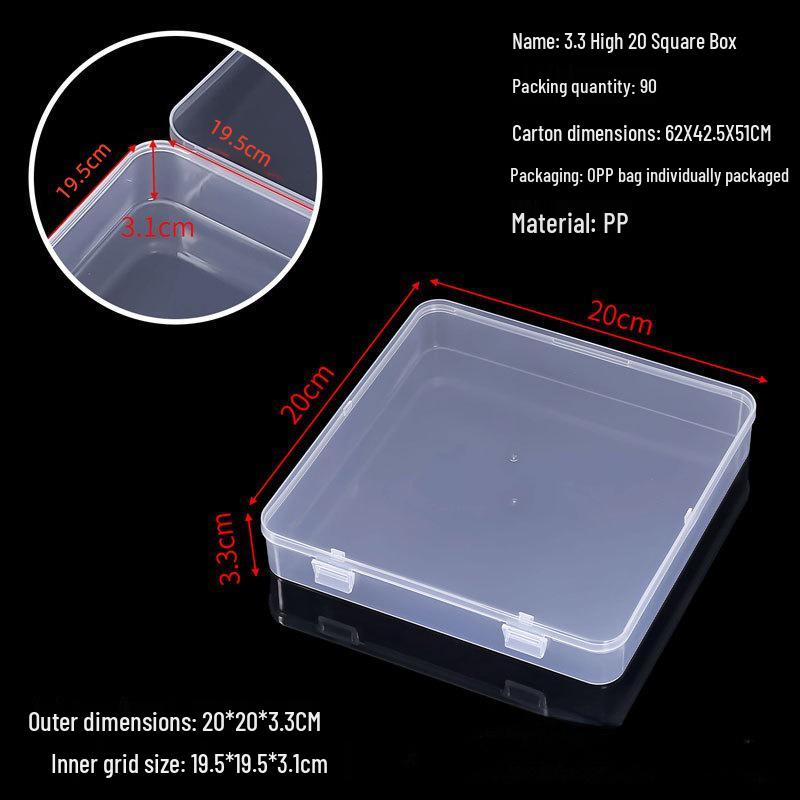 Rectangular Transparent PP Plastic Storage Box for Stationery, Cards, Hardware, Jewelry, and Fishing Gear