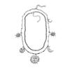 Layered Geometric Pendant Necklace With Sun Moon Star Motifs Women - Gold Alloy Fashion Jewelry