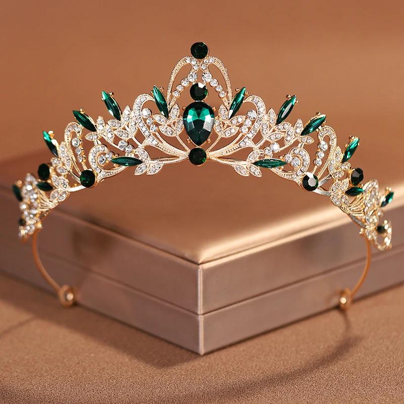 Bridal Headwear Full of Baroque Atmosphere Classical Gold-colour Ladies' Crown for Wedding Bride and Girl Birthday