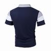 Men's Short-sleeved Three-striped Color Blocking Fashion Men's Lapel Short-sleeved T-shirt