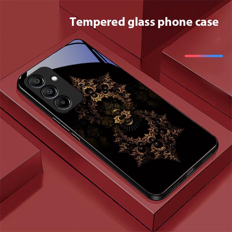 Luminous Black Lotus For Samsung Galaxy A15 5G 54 4G 51 50 24 35 90 71 12 51 53 52S 80 22 34 Black Tempered Glass Phone Case