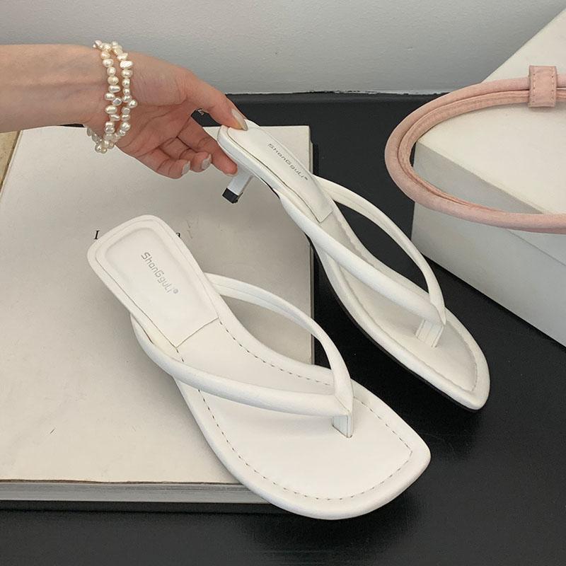 Fashion Fashion Shallow Ladies Thin Heel Slippers Slides Sandals Shoes Summer Beach Women Low Heel Slippers Female Flip flops Pumps 35 3670₽