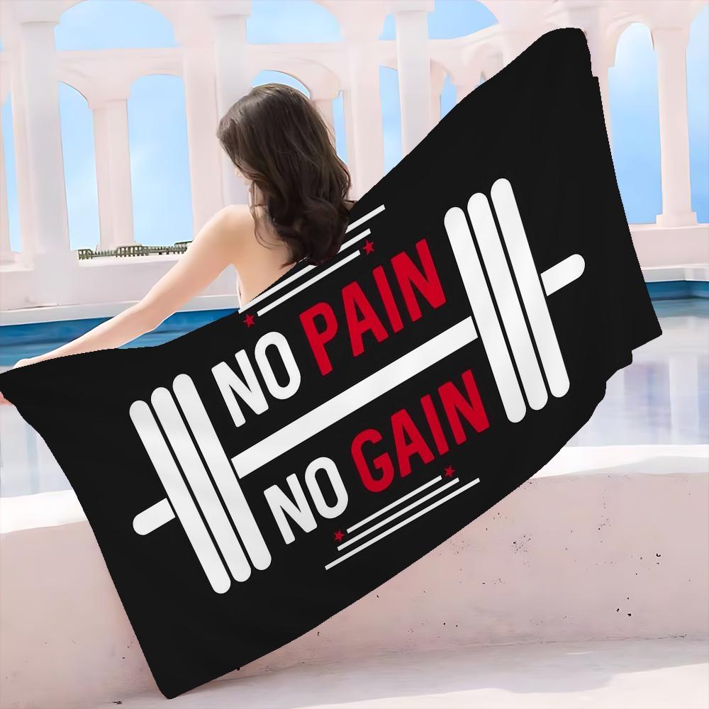 No Pain No Gain Beach Towel For Kids Personalized Bath Towel Pool Towel Vacation Gift Picnic Towel Party Gift