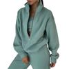 Women 2 Piece Outfits Sweatsuit Set Half Zip Long Sleeve Oversized Sweatshirt And Pencil Pants Wide Leg Sweatpant Set Tracksuit