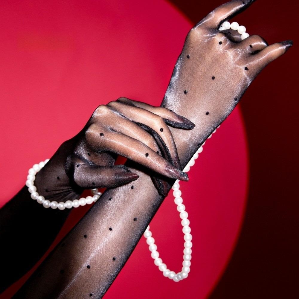 Oil Shiny Sheer Gloves Ultra-thin Stockings Gloves Stretchy Sun Protection Gloves  Cosplay