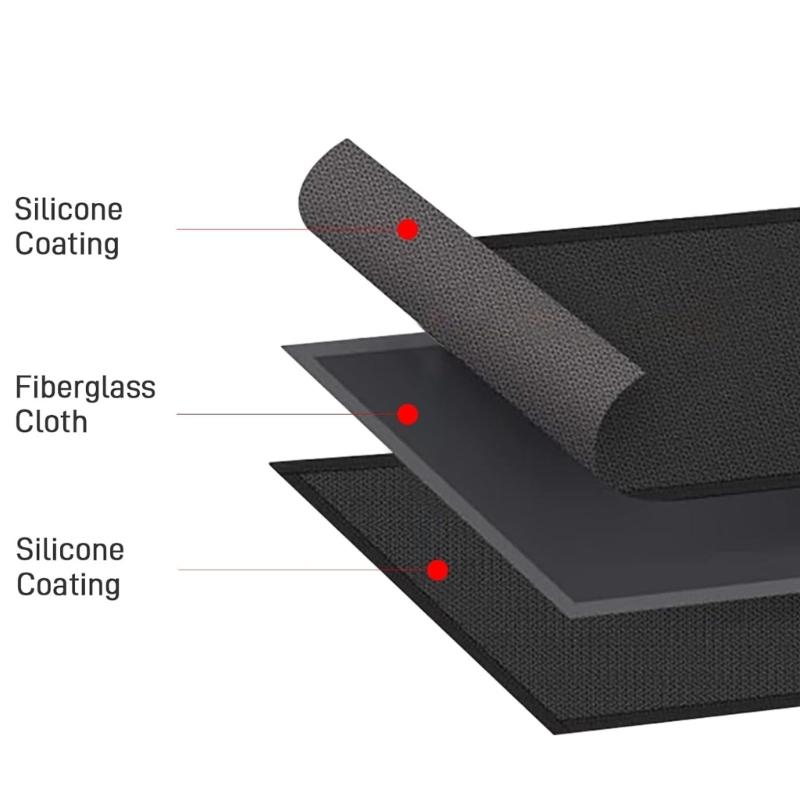 Fire Pit Mat Indoor Thicken Heatproof Mat 60x40CM Oil Proof Waterproof Floor Protector Fiberglass Texture for BBQ Grills