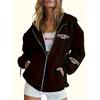 Loose Casual Long Sleeved Jacket with Autumn and Winter Fleece Hoodie