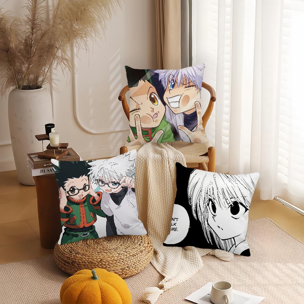 Hunter Gon Killua Curarpikt Anime Cartoon Pillow Case Office Cushions Suitable For Sofa Car Bedroom Decorative Cushion Cover