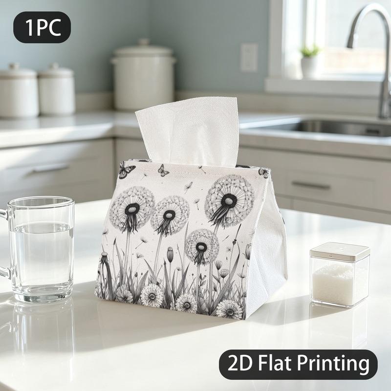 1pc Tissue Box with Napkin Dispenser Suitable for Kitchen Countertop, Machine Washable Polyester Napkin Holder, Compact Tissue Roll for, Office, Dinin