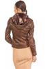 AL KHALID Stylish Brown Halloween Women Handmade Jacket Hoodie Genuine Lambskin Leather