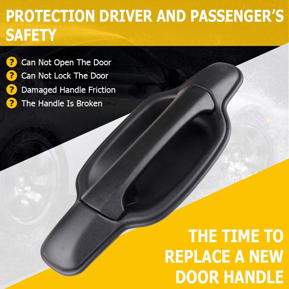 OCPTY Door Handle Exterior Rear Driver Left Side Replacement fit 2004-2008 for Colorado for GMC Canyon Outside Door Handle Texture Black