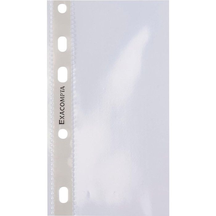 100 pochettes perforées - lisse - transparente - pour document a4 - exacompta