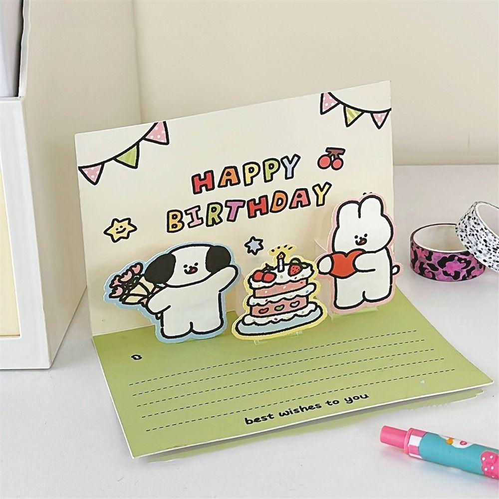 

Cute Puppy Gift Card 3D Greeting Card Postcard Dog Birthday Card Tanabata style 2