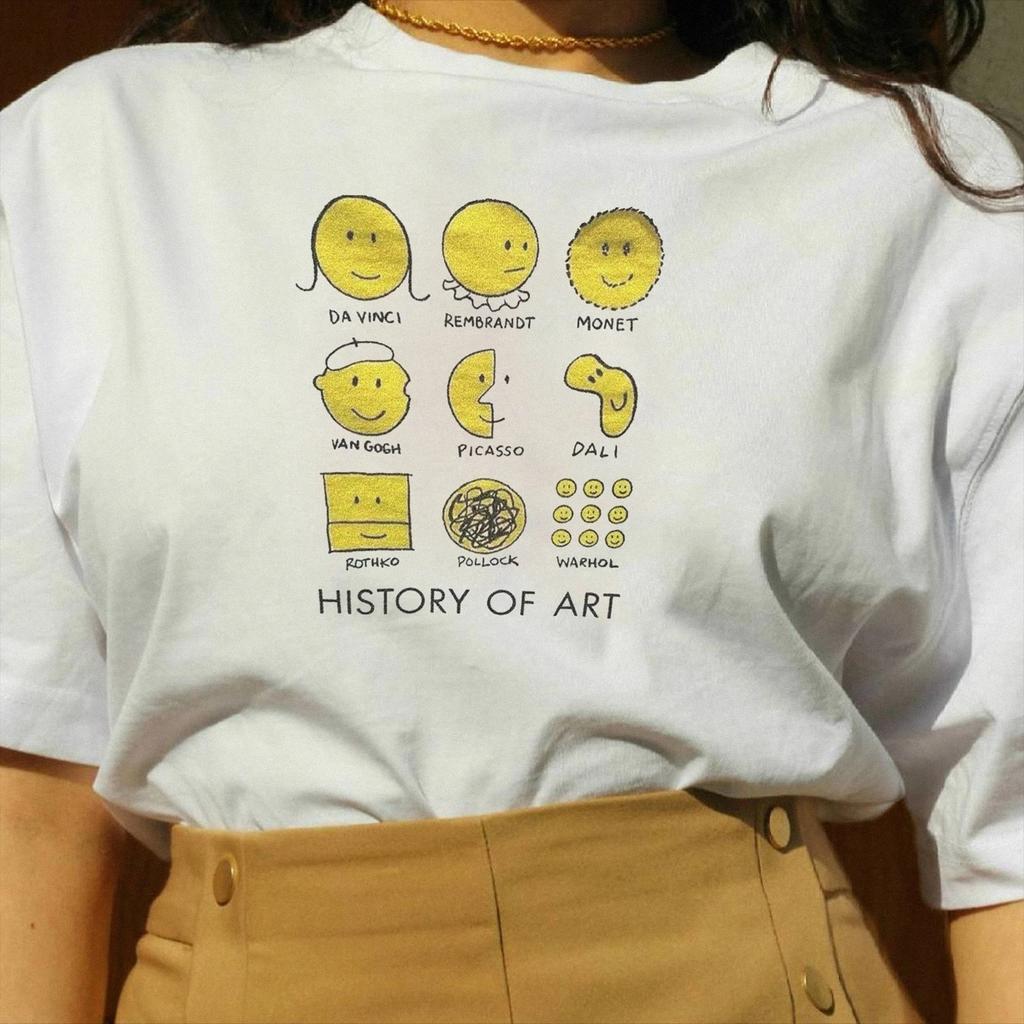 Summer Fashion Cotton Casual Funny Shirt History Of Art Graphic Tee Short Sleeve Tshirt 90s Fashion Tops