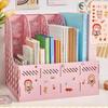 4 Column Data Organizer Rack Scratch Resistant PP Material Multi-functional Holder for Office Desk Book Pen File Storage