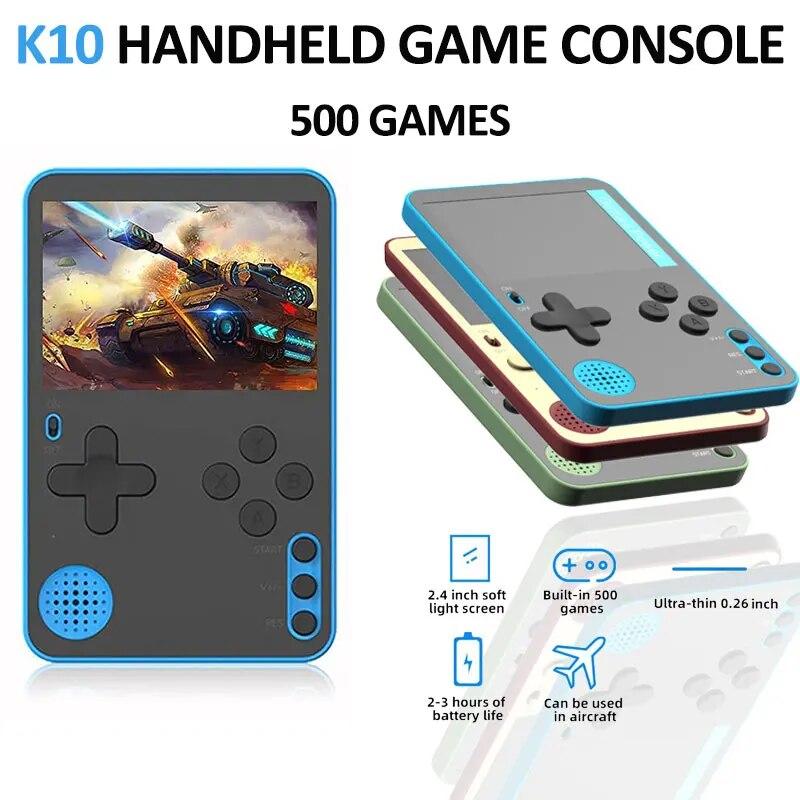 

K10 тонкий мини-карманный портативный игровой плеер 2,4-дюймовая игровая консоль 500 классических игр Ultra K10 ретро игровой автомат Game Boy