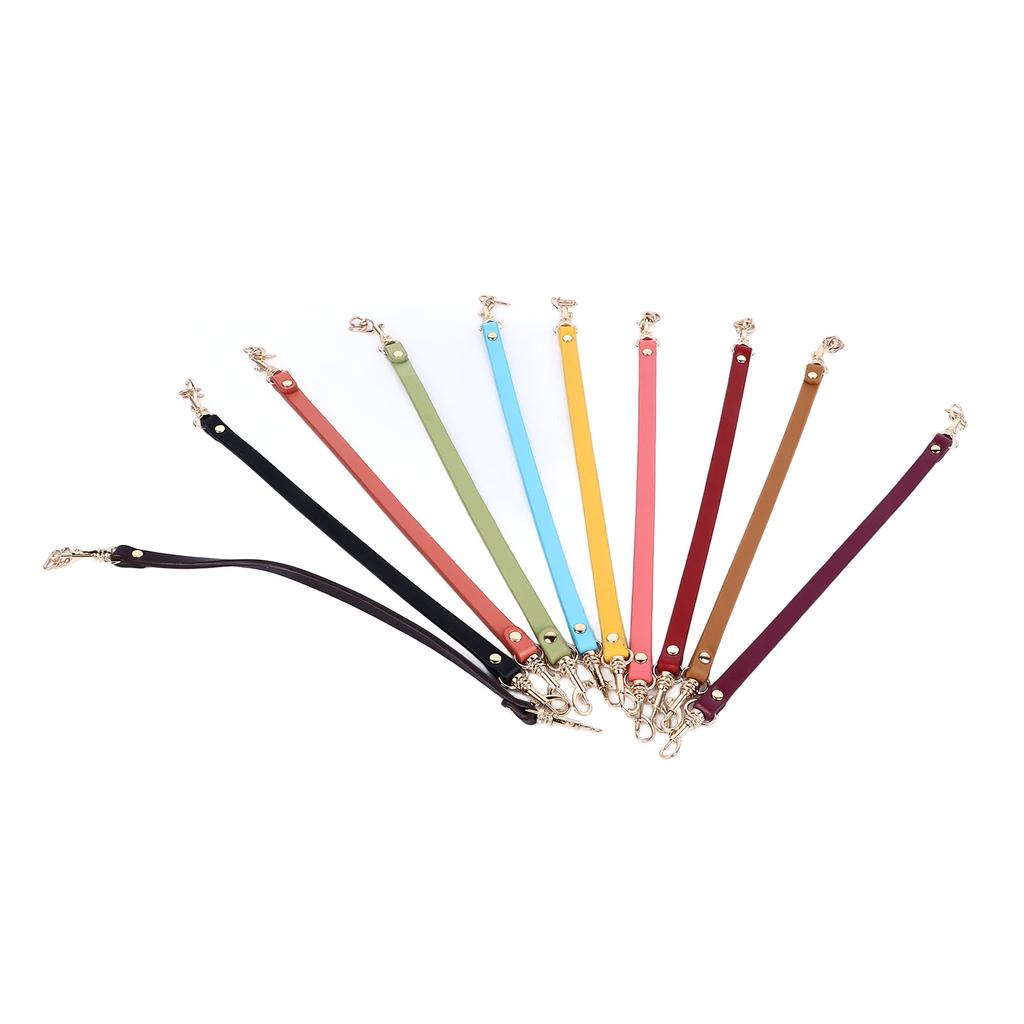 10Pcs Leather Bag Handles 12.2in Long 0.4in Wide Cattlehide Metal Buckles Rich Colors Handbag Strap
