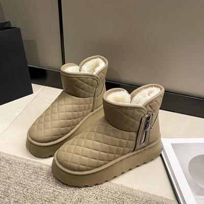Thick-soled Snow Boots Women's Fur Integrated New Winter Piled Thickened Bread Women's Shoes Warm Northeast Cotton Shoes