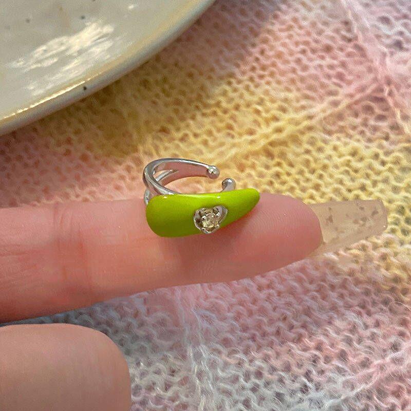 

Dopamine Girl~ Цветной циркон без прокола ушей, клипсы для ушей, легкие, роскошные, темпераментные, нишевые, дизайнерские, украшения для ушей