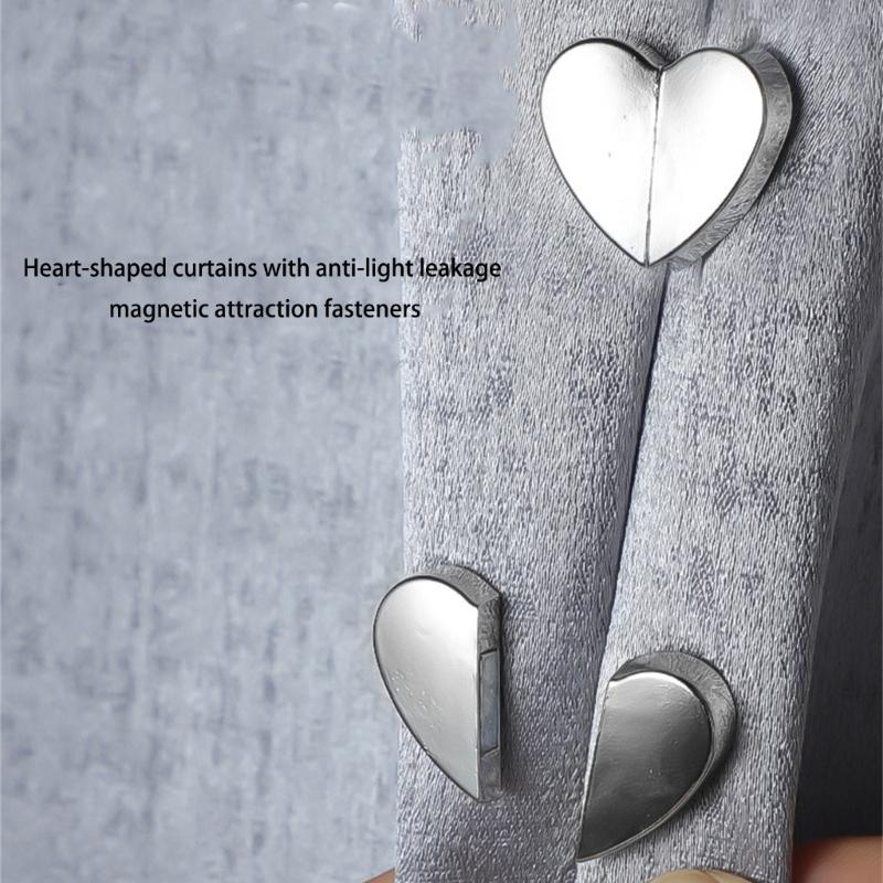 10Pcs Alloy Heart Curtain Clip Magnetic Closures Systems Eliminate Light Leaks Maintain Privacy Home Decoration
