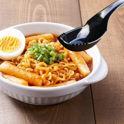 Ramen Terminator Spoon Fork Combo Food-Grade Plastic Ramen Spoon 2-In-1 Noodle Soup Spoon with Fork Asian Ramen Utensil Set for Ramen Wontons Soba