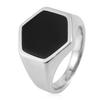 European and American Trendy Unique Shiny Black Rings, Simple Irregular Hexagonal Men's Rings 2026