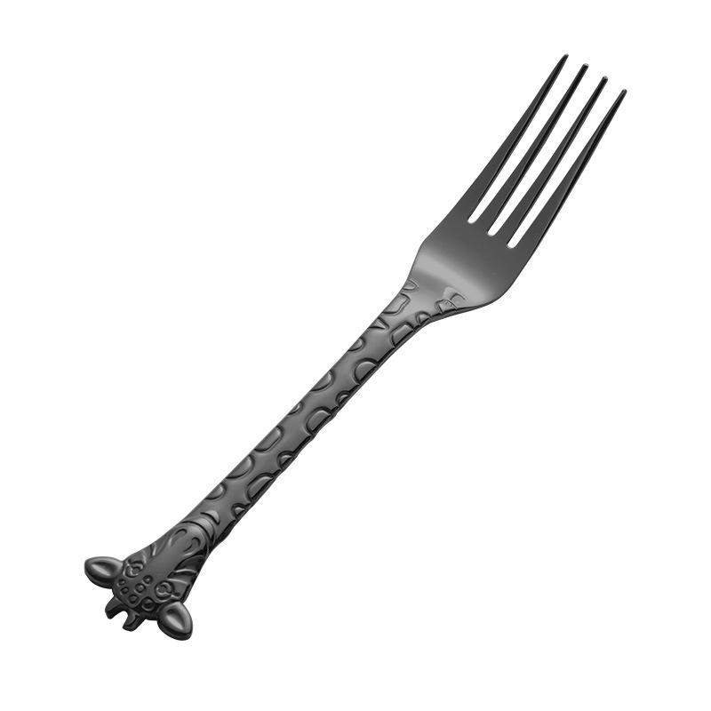 304 stainless steel dessert spoon fork stirring spoon creative cartoon giraffe cake ice cream coffee spoon fork