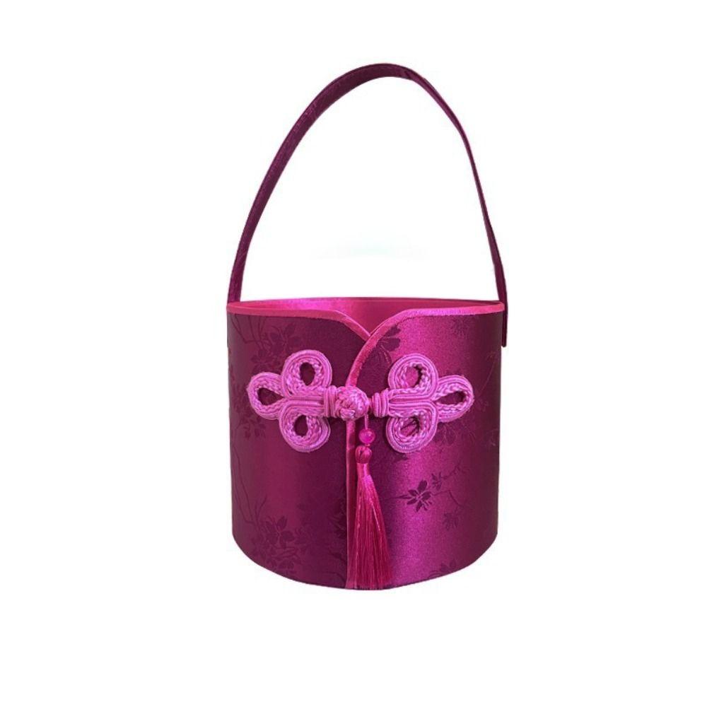 

Wrist Bag Flower Tassel Bucket Bag Large Capacity Ins Wedding Candy Bag Outdoor s горячий розовый