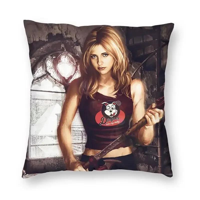 Buffy The Vampire Slayer Weapons Cushion Cover Home Decorative D Printing Horror Drama Tv Throw Pillow Case For Living Room
