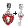 2pcs /Lot 45 Styles Key &Lock Sparkling Beads Charm Pendant Fit Diy Original Bracelets Necklaces For Women Men Jewelry Making