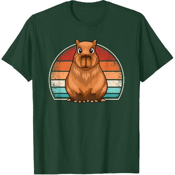 Retro Capybara Funny Capybara Lover Men Boys T-Shirt