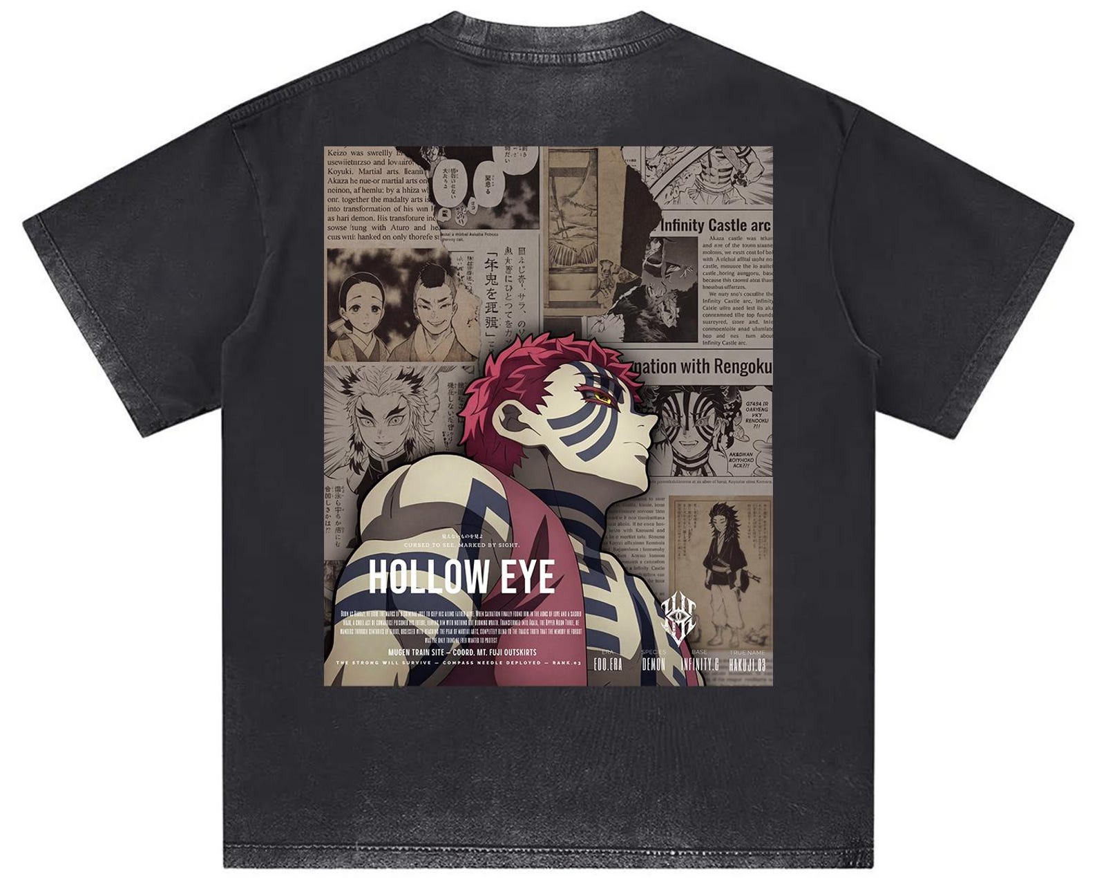 Akaza Demon Slayer Graphic Shirt, Upper Moon Three Streetwear Tee, Vintage Anime Rap T-Shirt XL