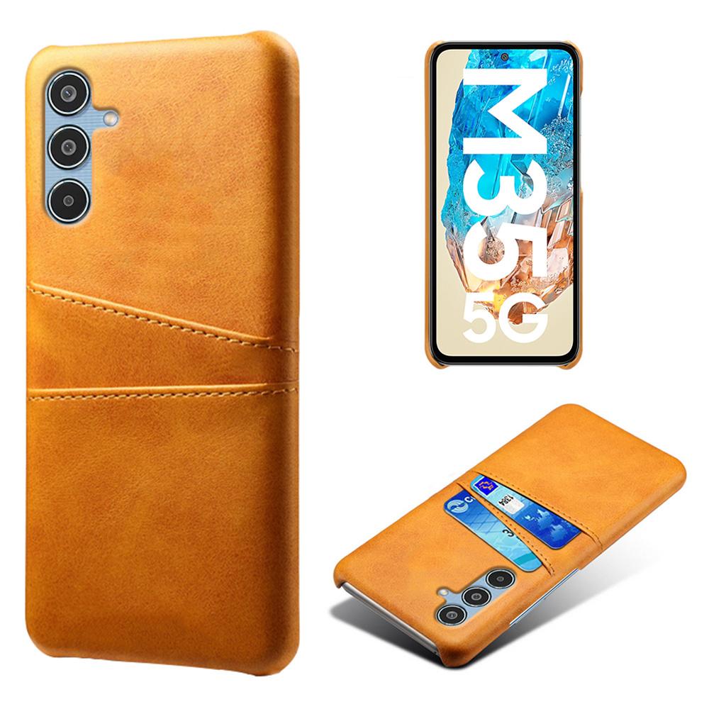 For Samsung Galaxy M35 5G Case Dual Card Slots PU Leather+Hard PC Phone Cover