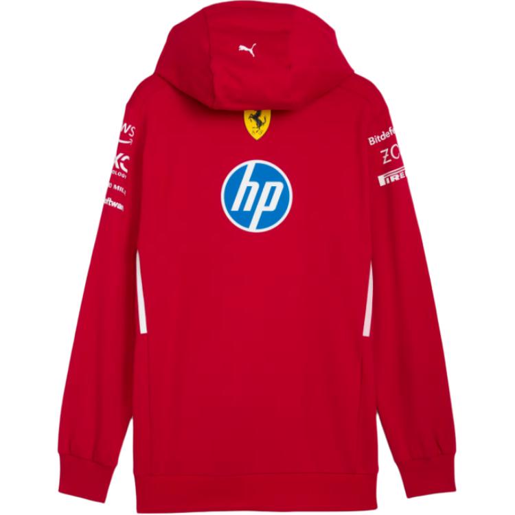 Puma Logo Hooded Long Sleeve Sweatshirt Men Sweatshirt Deep-Cherry 763941-01