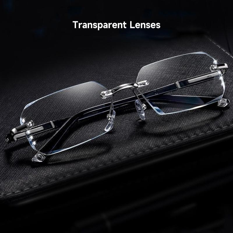 

Безободковые очки для чтения с защитой от синего света, мужские и женские, со стразами, блокирующие синий свет, оптические линзы De Lectura +4.0