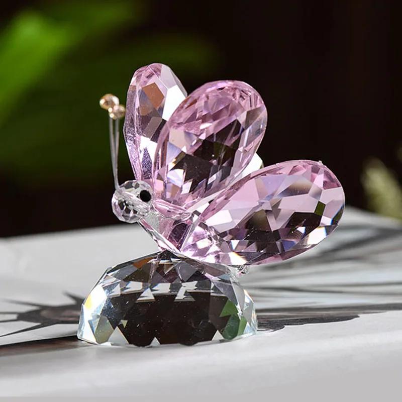 

Высококачественная хрустальная статуэтка бабочки, светильник, роскошный домашний декор, стеклянные животные, художественные поделки, креативные аксессуары для украшения гостиной