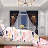 2PCS- Gold Butterfly - Printed Curtain - Polyester Material - Suitable for Bedrooms, Living Rooms, Study Rooms, Private Spaces