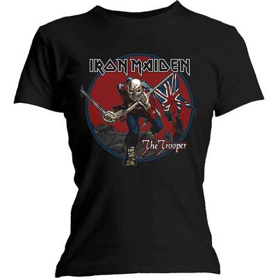 Iron Maiden Women's Trooper Red Sky T-Shirt, Black, 16