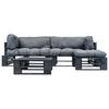 4 Piece Palette Garden Lounge Set with Grey Cushions Wood