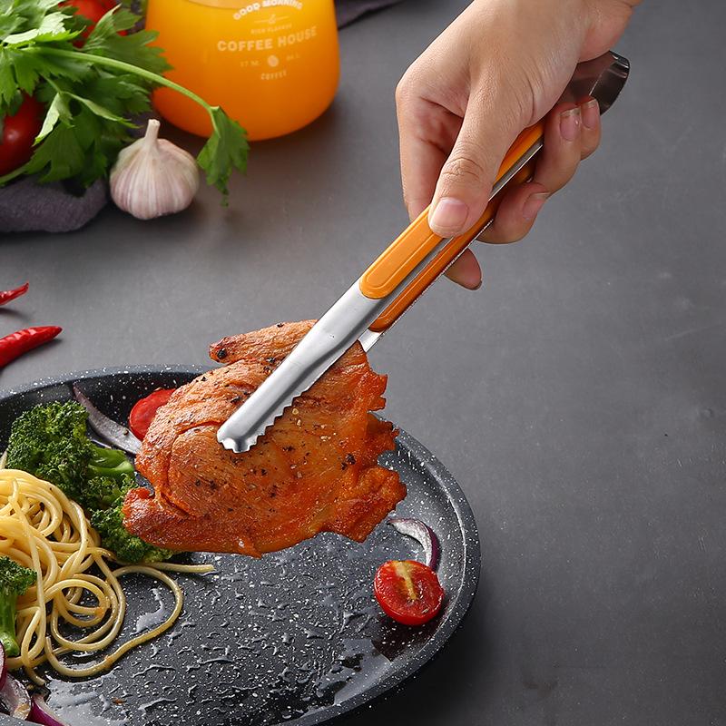 Stainless Steel BBQ Food Tongs Thickened Buffet Clamp Bread Steak Serving Clip Home Kitchen Cooking Utensils