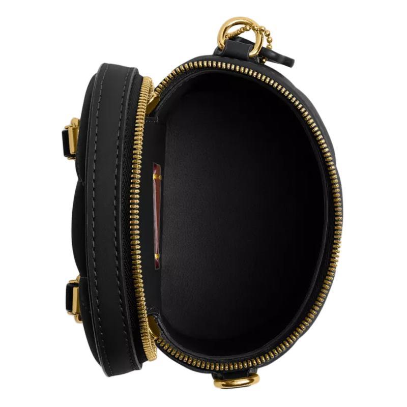 Coach Borsa Tote a Mano con Zip Chiusura in Pelle Nappa a Spalla Crossbody Mini da Donna Nera