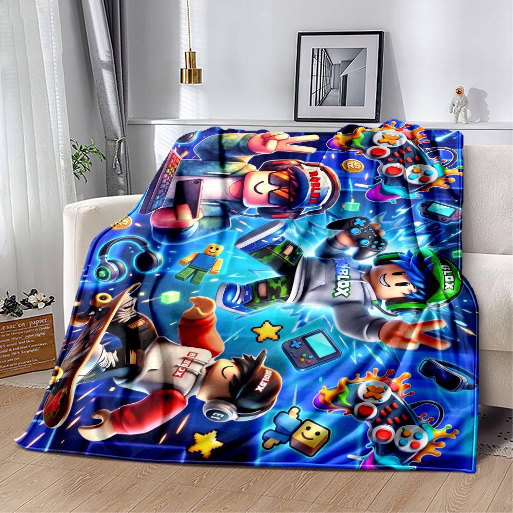 Roblox Blue Fire Block Blanket Warmthful Decor Suitable For Sofa Bed Bedding Allseason Use Modern Best Holiday Gift For Friends Family