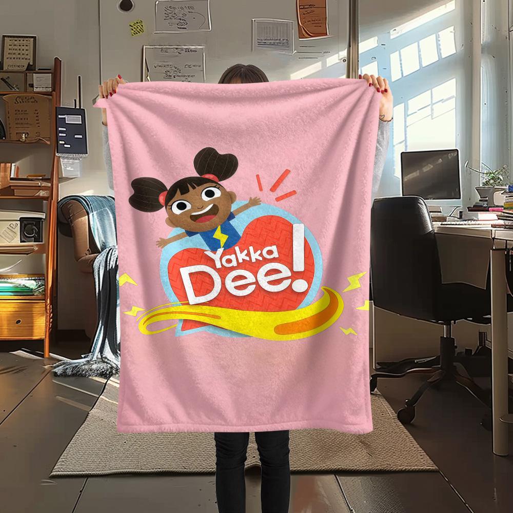 

1PC Yakka Dee Print Flannel Blanket, High quality Comfortable for All Seasons, Home Decor, Warmth and Comfort, Perfect for Christmas Gifts 80cm x 120cm